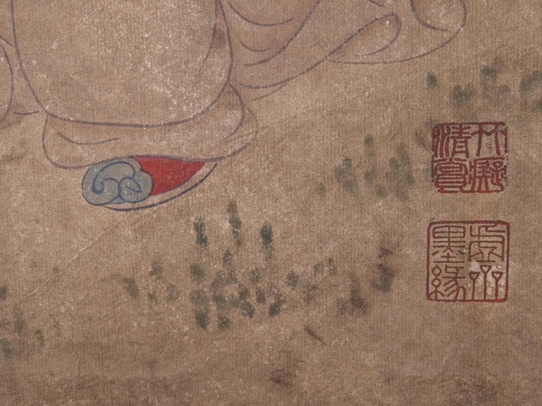 【骨董掛け軸】人物図 中国唐時代　趙伯駒 肉筆保證 AK601A12-2