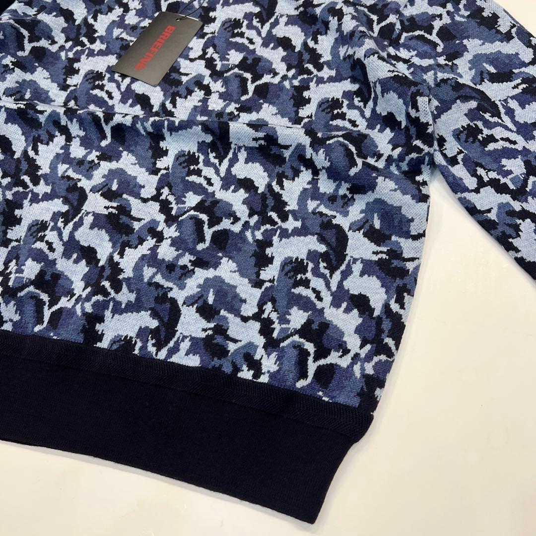 新品　BRIEFING MS CAMO JQ CREW NECK KNIT