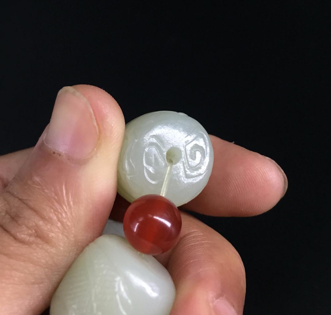 宋代 竜紋ブレスレット 古玉老和田白玉 中国美術骨董アンティークコレクション