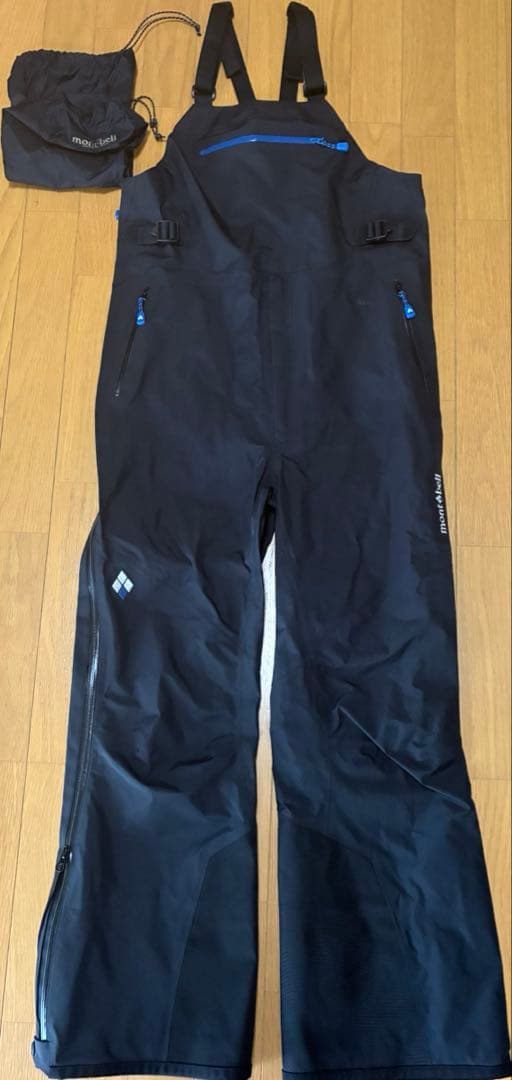 モンベル ドロワットパーカー、パウダートラック ビブ XSサイズ美品