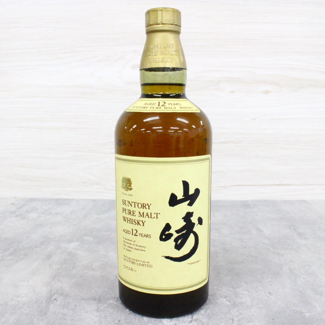 ◇未開栓 サントリー 山崎12年 旧ボトル向獅子マーク 木箱入り 750ml