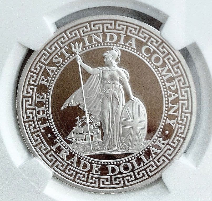 2018 イギリス トレードダラー 英国貿易ドル 1オンス銀貨 PF69UC