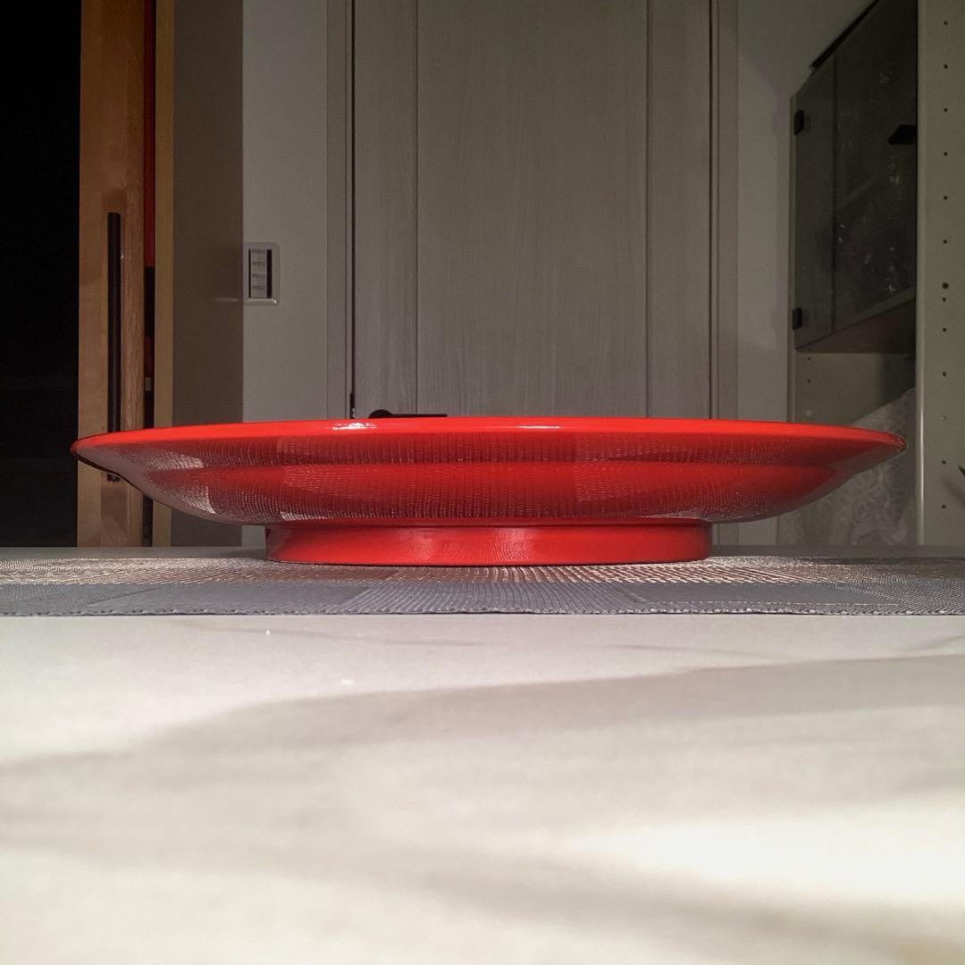 『フォロうー特価』　堆朱　大皿　飾り皿　皿立て付き　特大サイズ