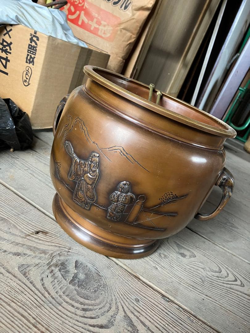 火鉢  灰入り 火箸セット