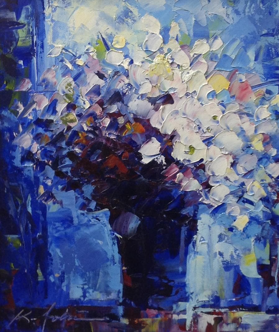 絵画 油絵 青木今陽 抽象画　幻想的な心象