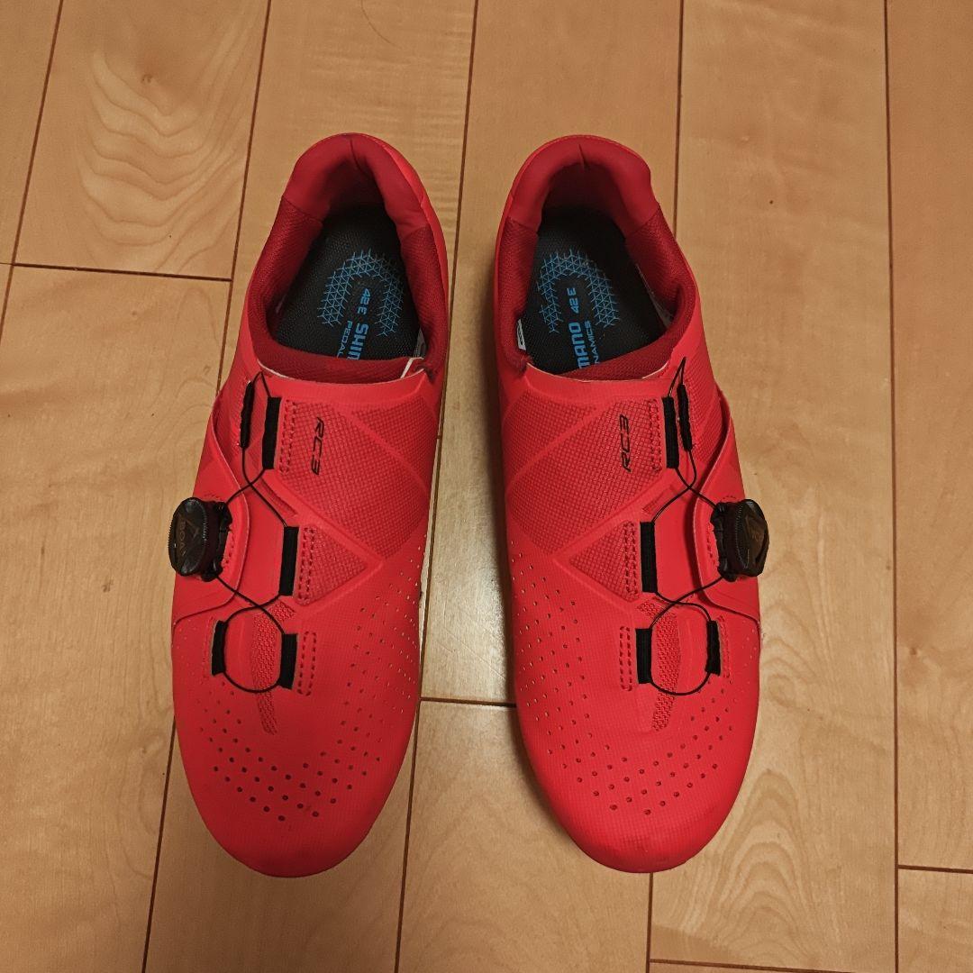 シマノ　SHIMANO　RC3　レッド　26.5　クリートペダル付き　ほぼ未使用