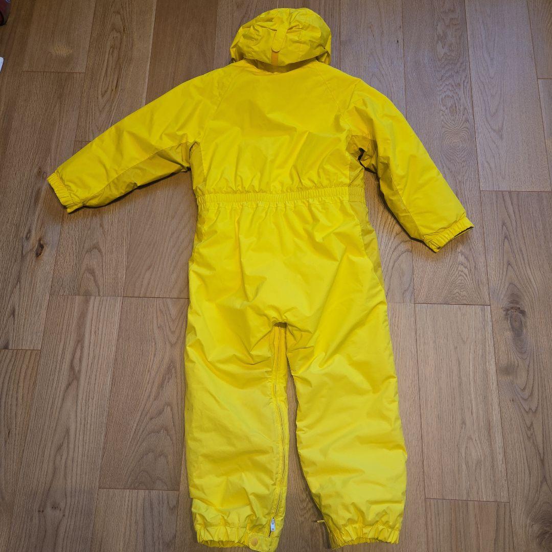 極美品　120cm　モンベル　パウダーカバーオール スノーウェア　イエロー