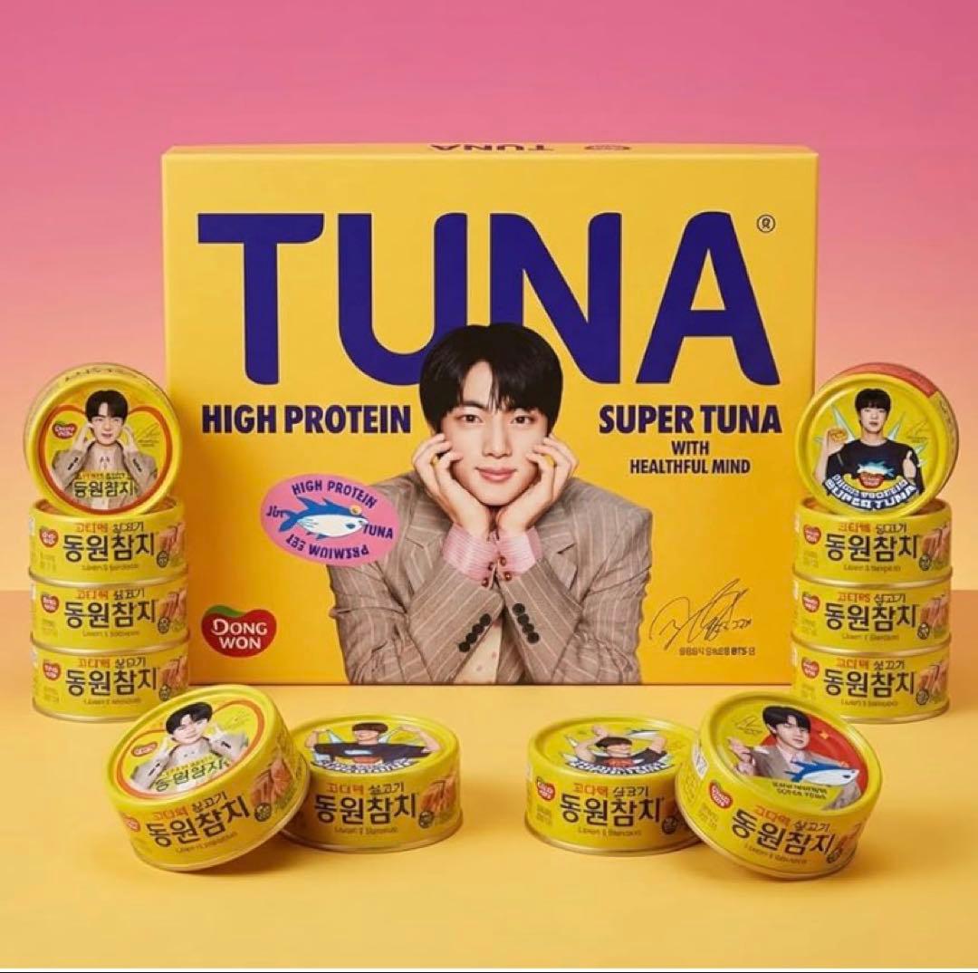 【新品未開封】BTS Jin ドンウォン限定版 ツナ12缶セット シール2種