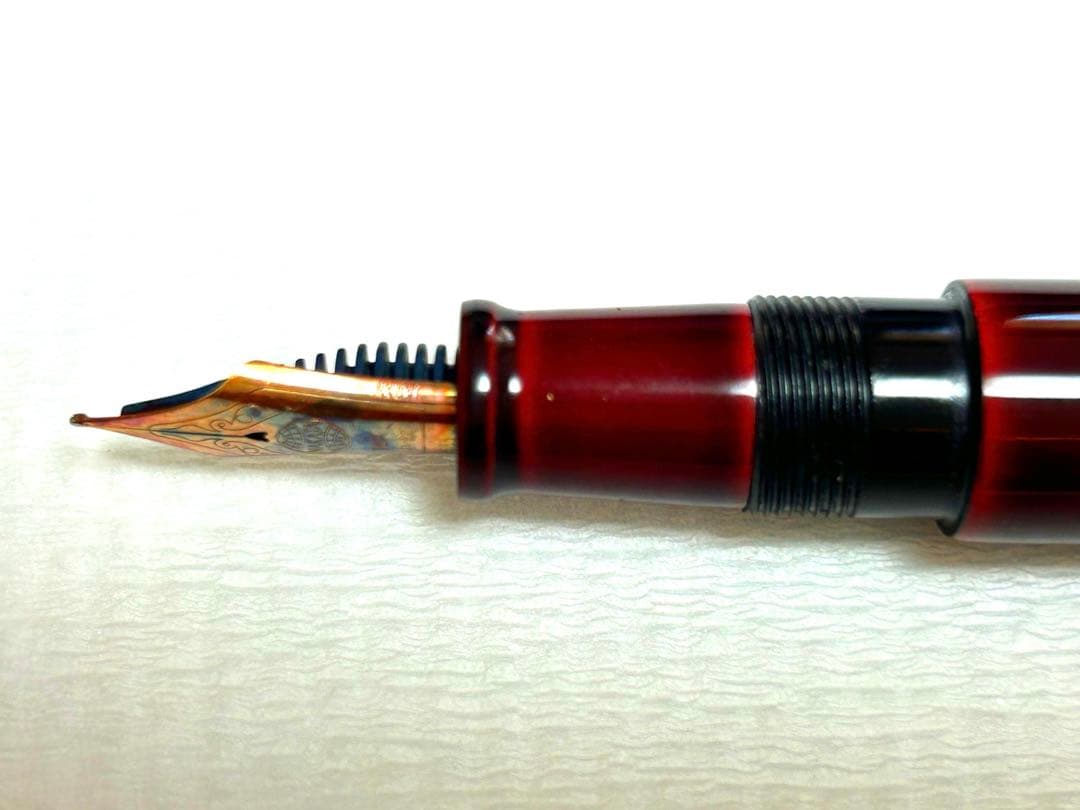 中屋万年筆　シガー　赤溜　旧刻印