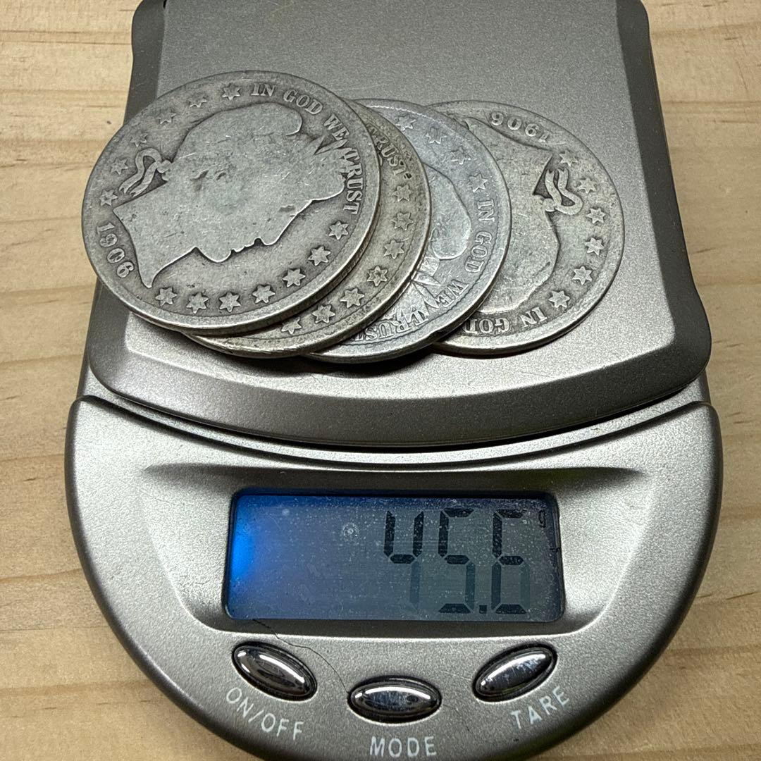 1906年 アメリカ バーバー ハーフダラー 4枚セット