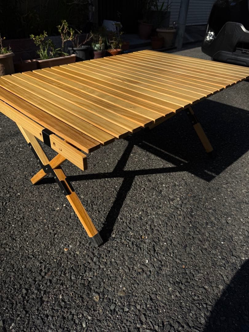 自然木製折りたたみテーブル