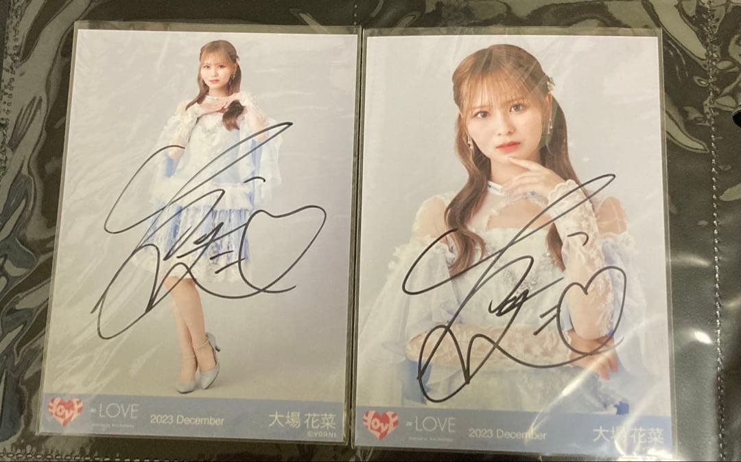 =LOVE 大場花菜 直筆生写真 ラストノート+6枚