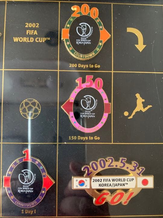 日韓ワールドカップ：カウントダウンピンズ　2セット