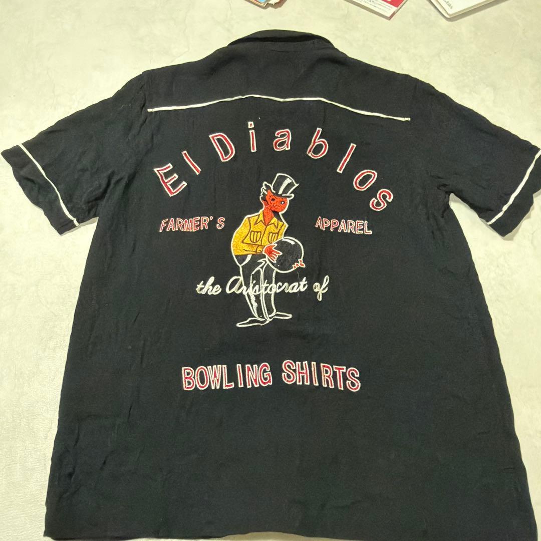 F&C El Diablos ボウリングシャツ Mサイズ　レーヨンシャツ