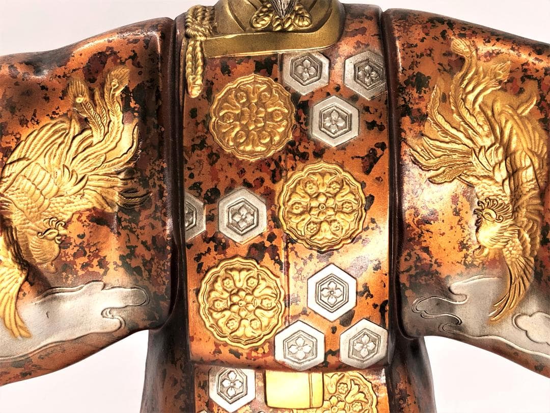 【 式三番翁　面取れ白式尉 】　彫金色絵　無銘上手