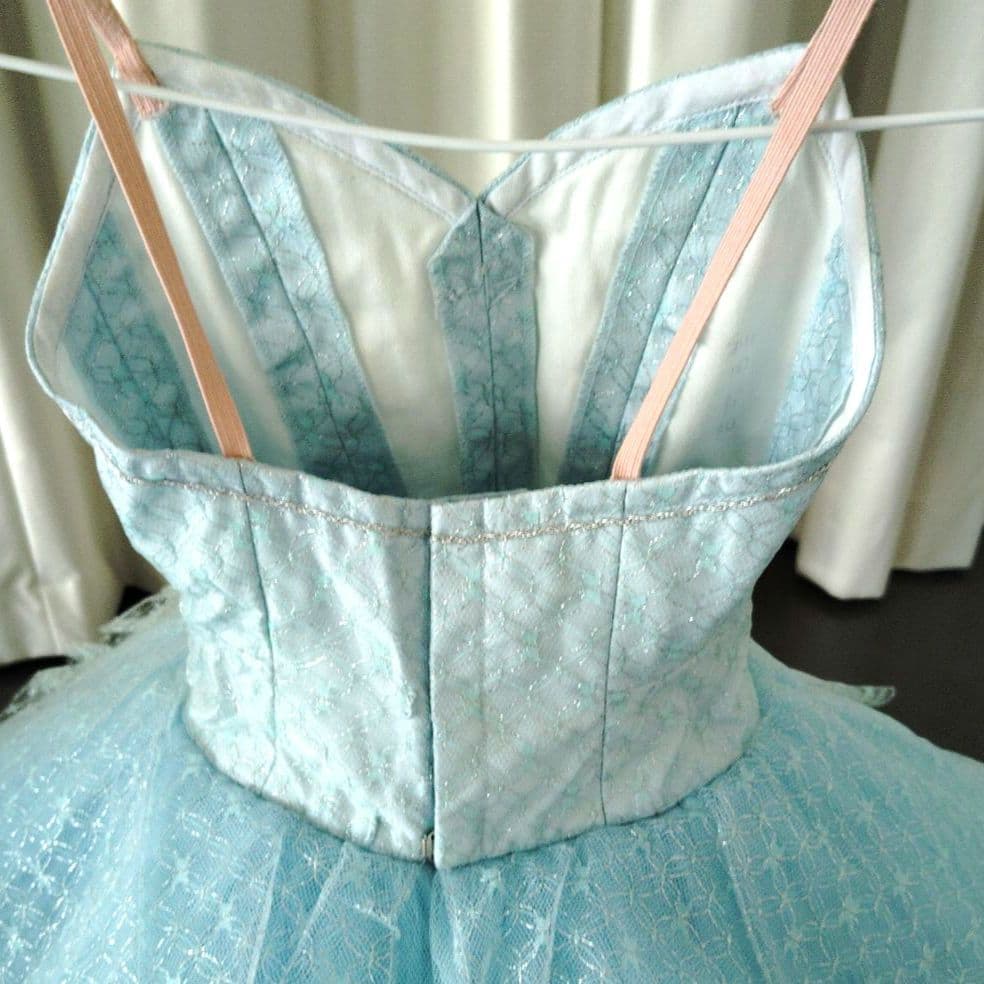 バレエ　チュチュ8着　水色シルバーレース　小学校2・3年生　冠、袖付
