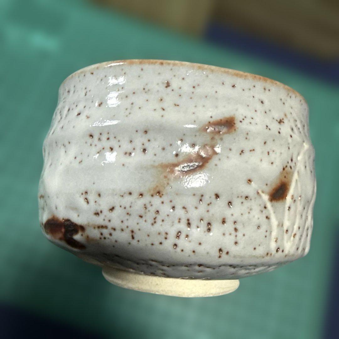 美濃焼 秀山窯 加藤秀山　志野茶碗 共箱付 茶道具 長期保管【未使用品稀少】