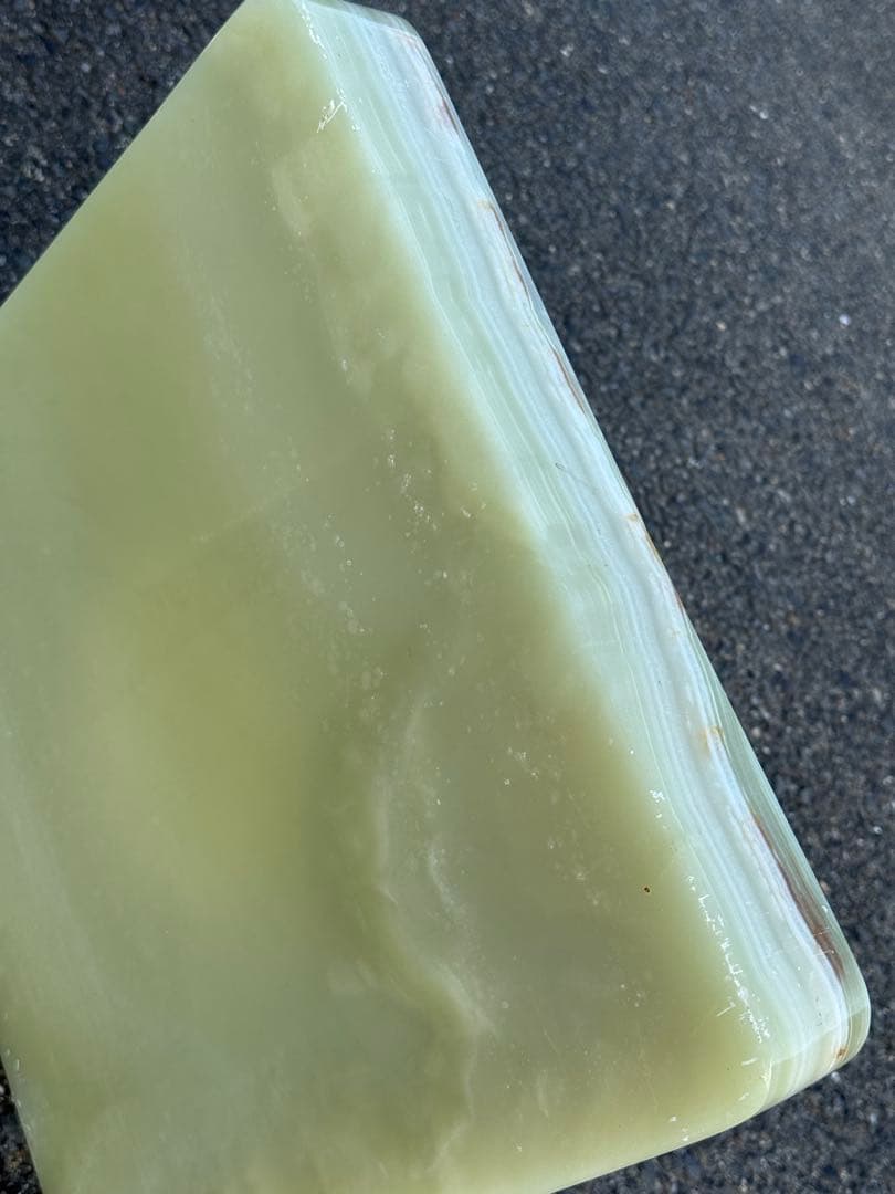 ②高73cm♪ 天然石 大理石 グリーンオニキス 飾り台 オブジェ