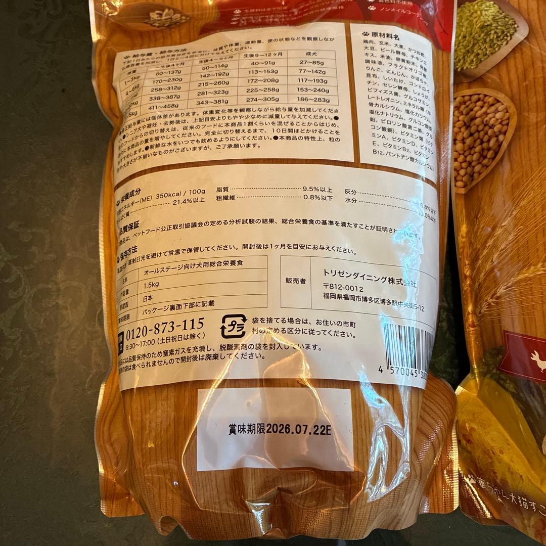 うまか ドライフード 1.5kg 2袋