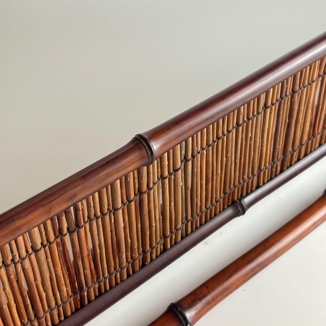 茶道具 風炉先 屏風 結界 茶道具 長さ約87cm江戸間 煤竹結界 炉屏簾入り