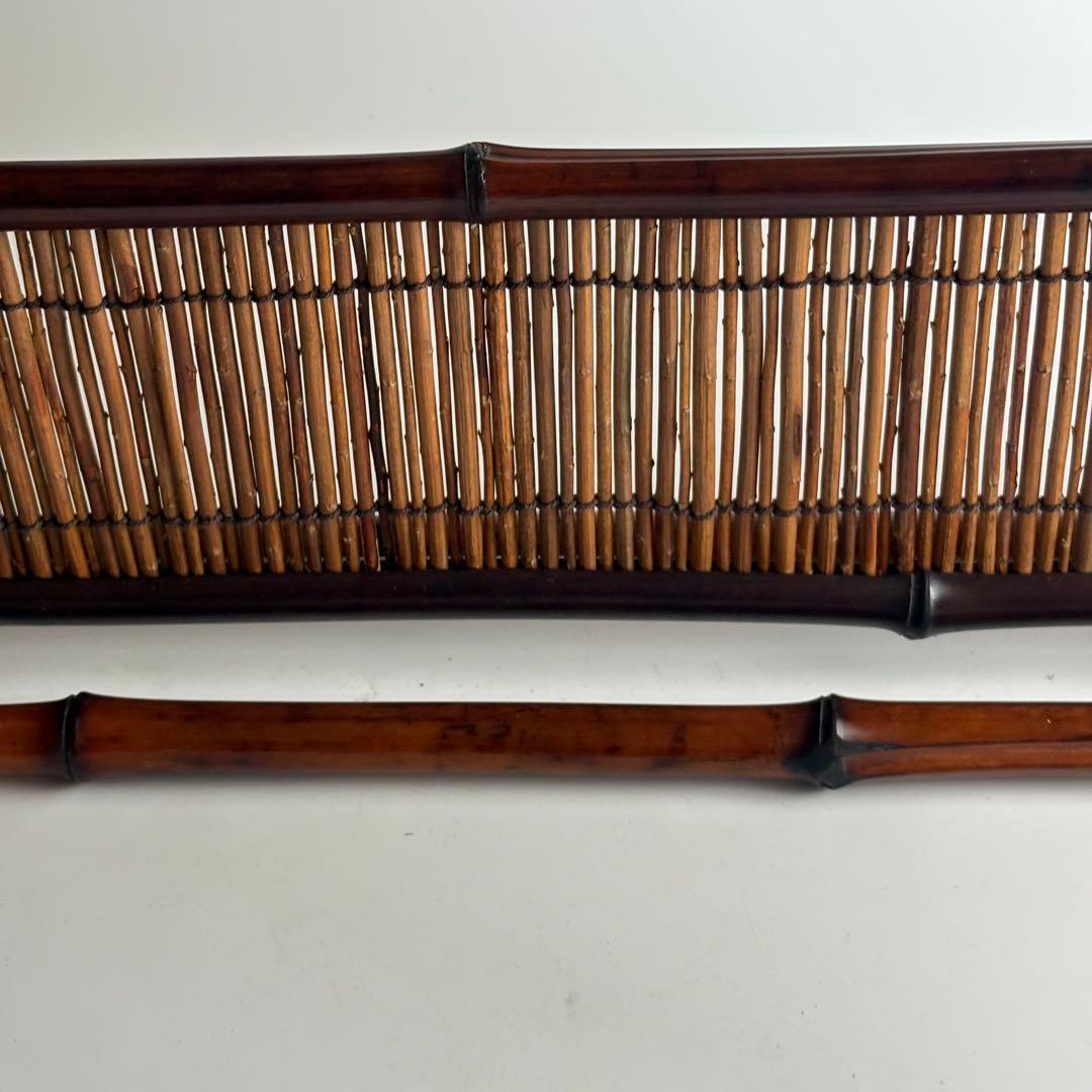 茶道具 風炉先 屏風 結界 茶道具 長さ約87cm江戸間 煤竹結界 炉屏簾入り