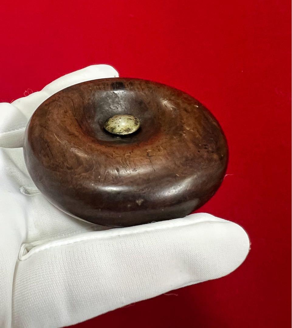 古美術 古道具アンティーク 木製根付け 提げ物 饅頭根付 古根付 腰提げ 提物