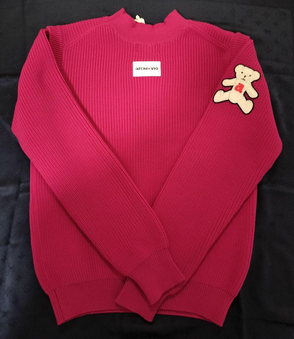 ＊archivio＊テディベア刺繍＊ セーター ピンク＊36＊