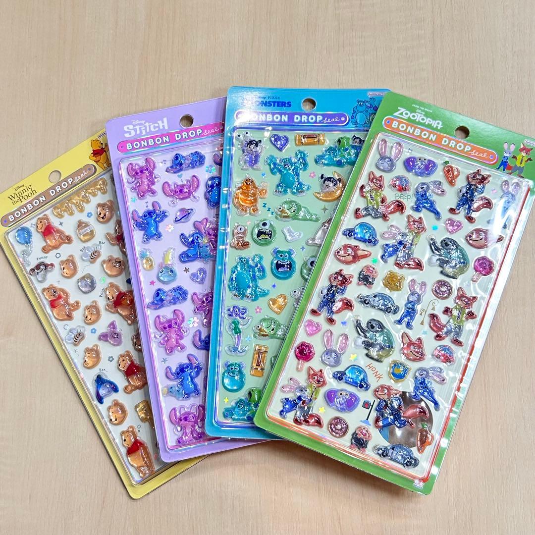 ディズニー ボンボンドロップシール 4種 ズートピア モンスターズインク