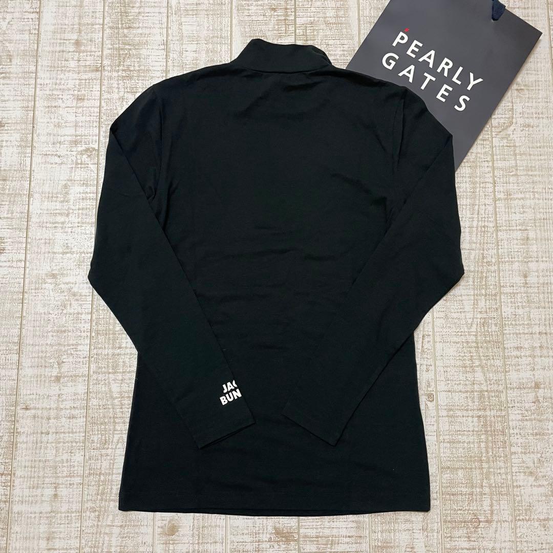 新品 ジャックバニー 長袖モックネック 襟ロゴ ブラック Mサイズ（4）