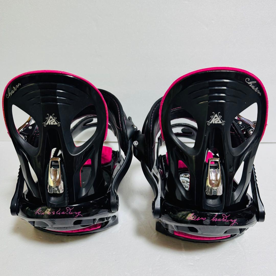 K2 スノーボードビンディング Mサイズ　ブラック/ピンク初心者女性レディース