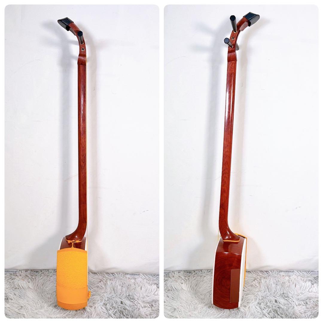 長唄三味線　細棹　花梨　正寸　丸打胴　本皮　皮破れなし　天神欠けなし　②