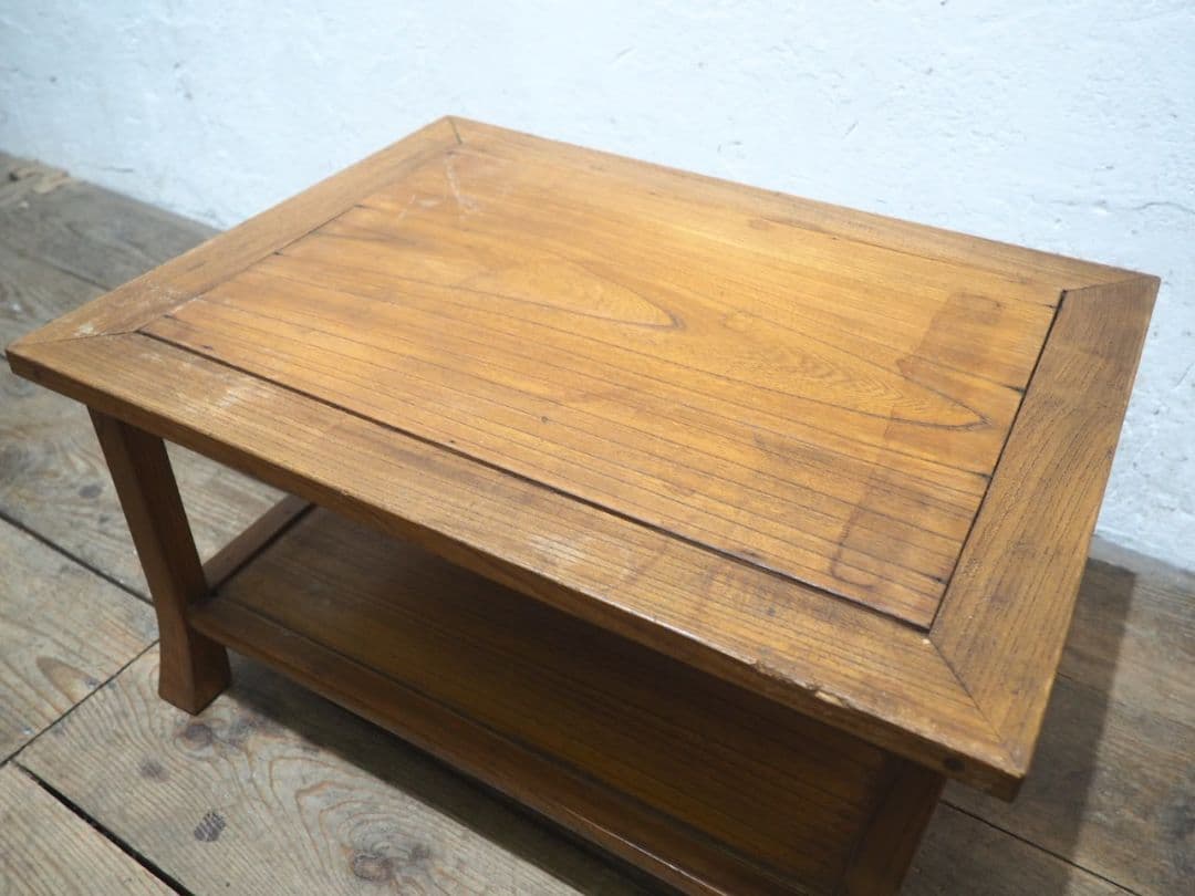 1309 欅のレトロな陳列台　展示台　花台　ローテーブル　和モダン　アンティーク