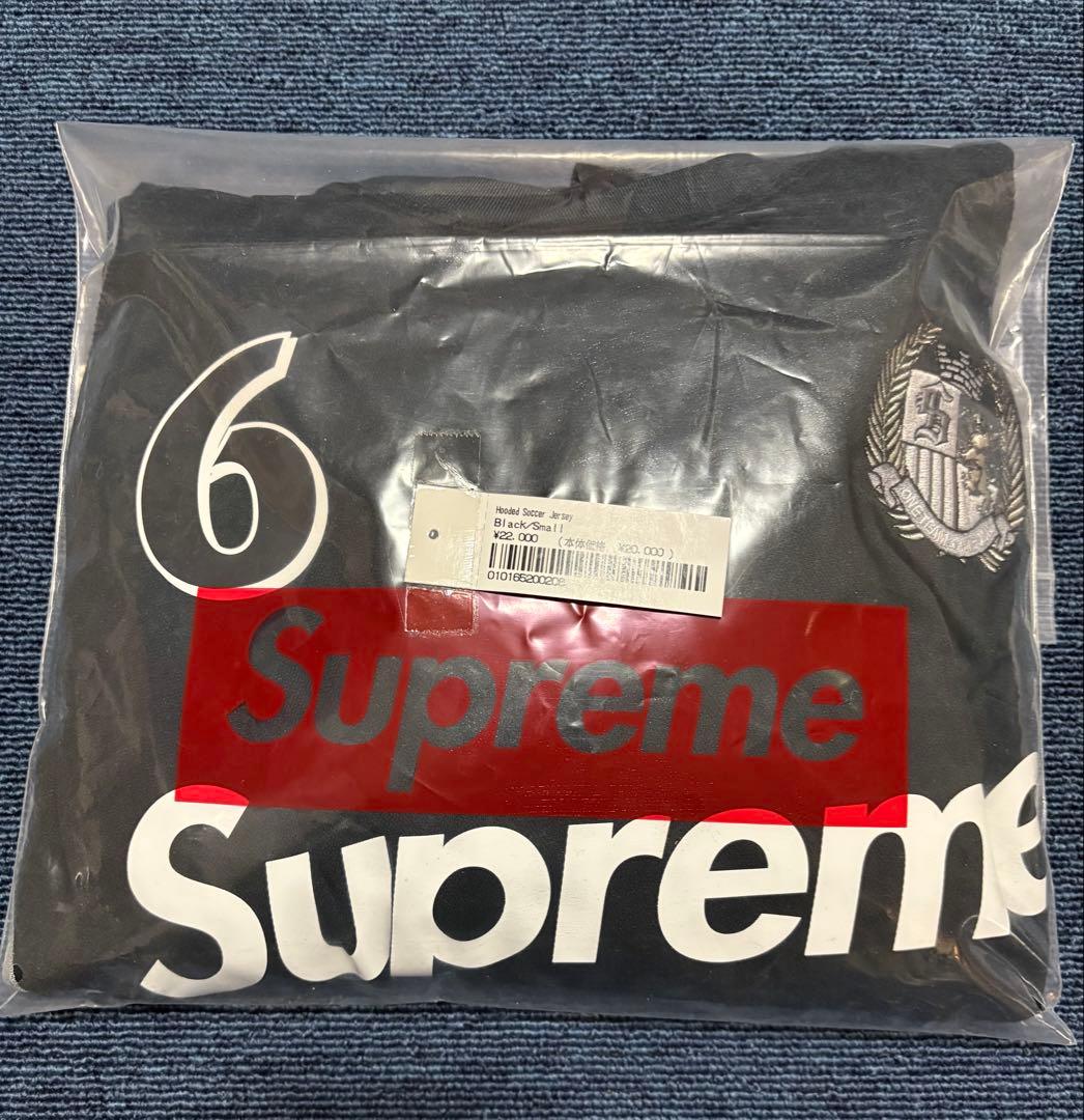 Supreme Hooded Soccer Jersey Black Sサイズ