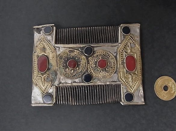 ★X1701★アンティーク　櫛　トルクメニスタン　髪飾　装身具　装飾品