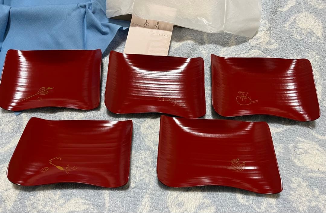 象彦　宝尽し絵　銘々盆　5枚セット