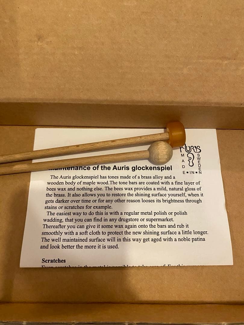 AURIS 鉄琴 7音 箱・説明書・マレット2本付き