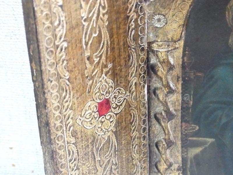 イタリア アンティーク　ピエール・ミニャール 葡萄の房を持つ聖母３枚続きの祭壇画