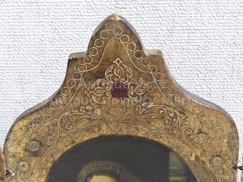 イタリア アンティーク　ピエール・ミニャール 葡萄の房を持つ聖母３枚続きの祭壇画