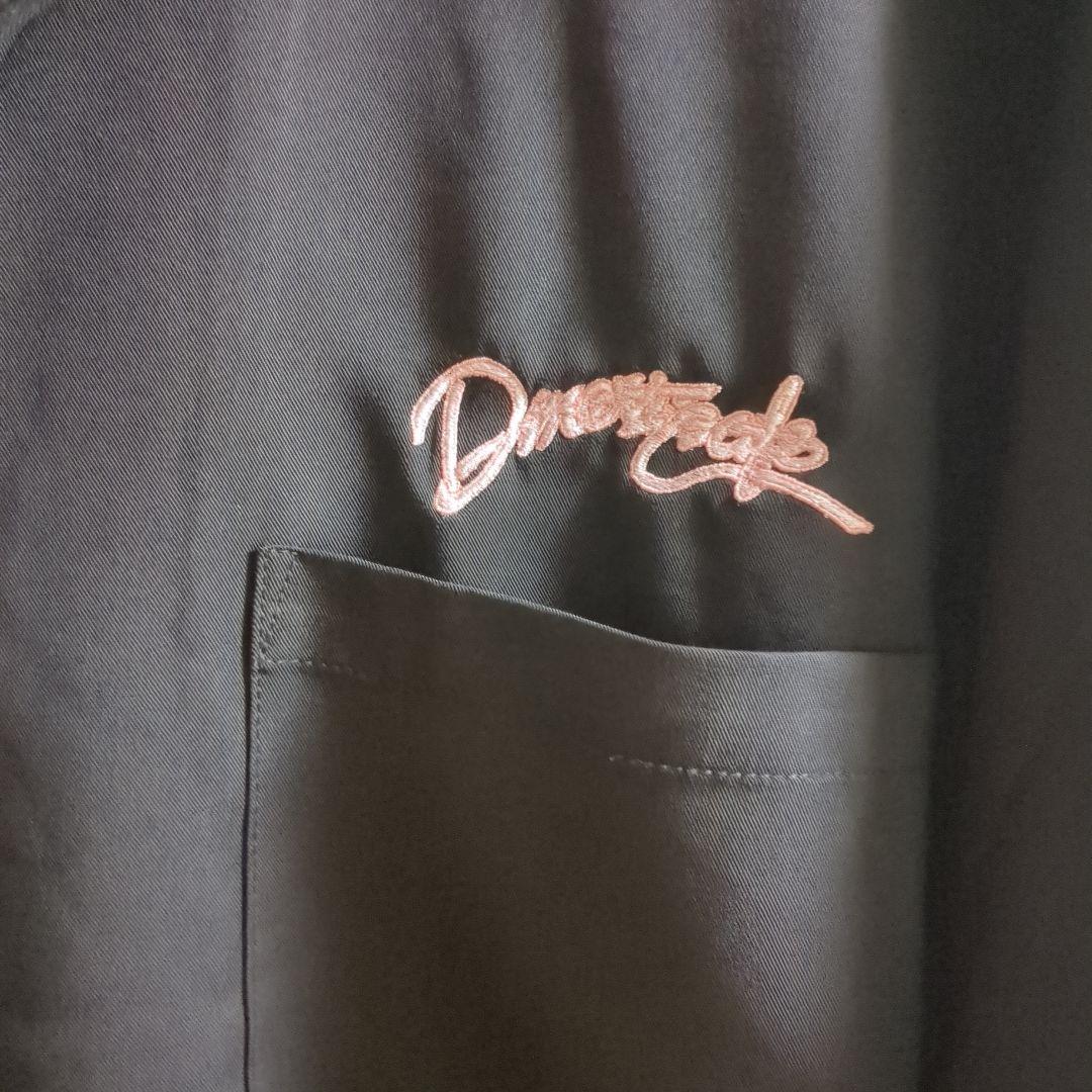 ボウリングシャツ Lサイズ 黒とピンク オーバーサイズ