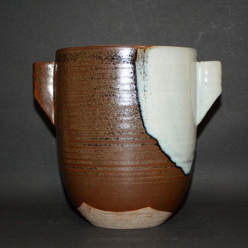 竹耳水指　岩崎新定　陽炎園　膳所焼　表千家　即中斎宗匠箱書　古物　送料込み