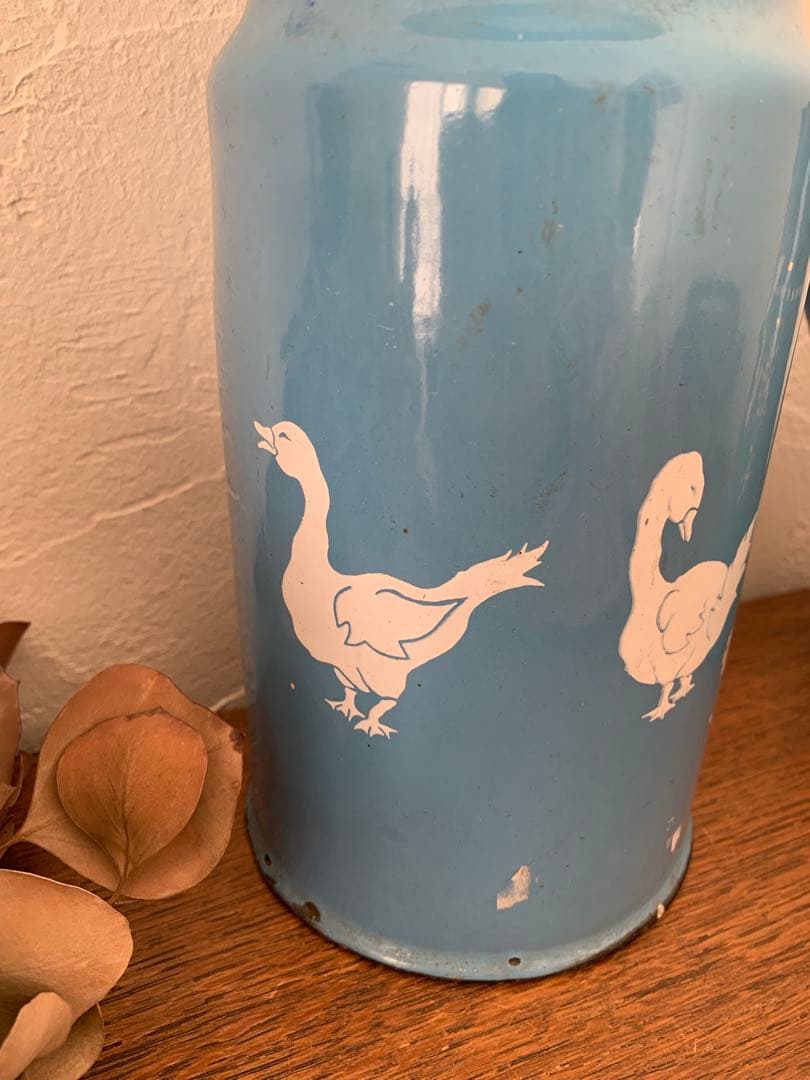 フランス　蚤の市　ホーロー　ポット　ブロカント