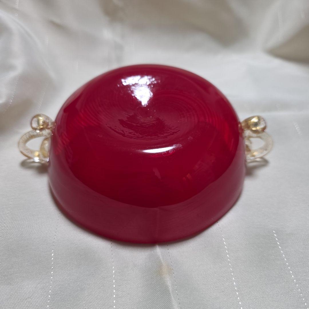 【希少】ムラーノグラス ガラスボウル 曲線ハンドル付き