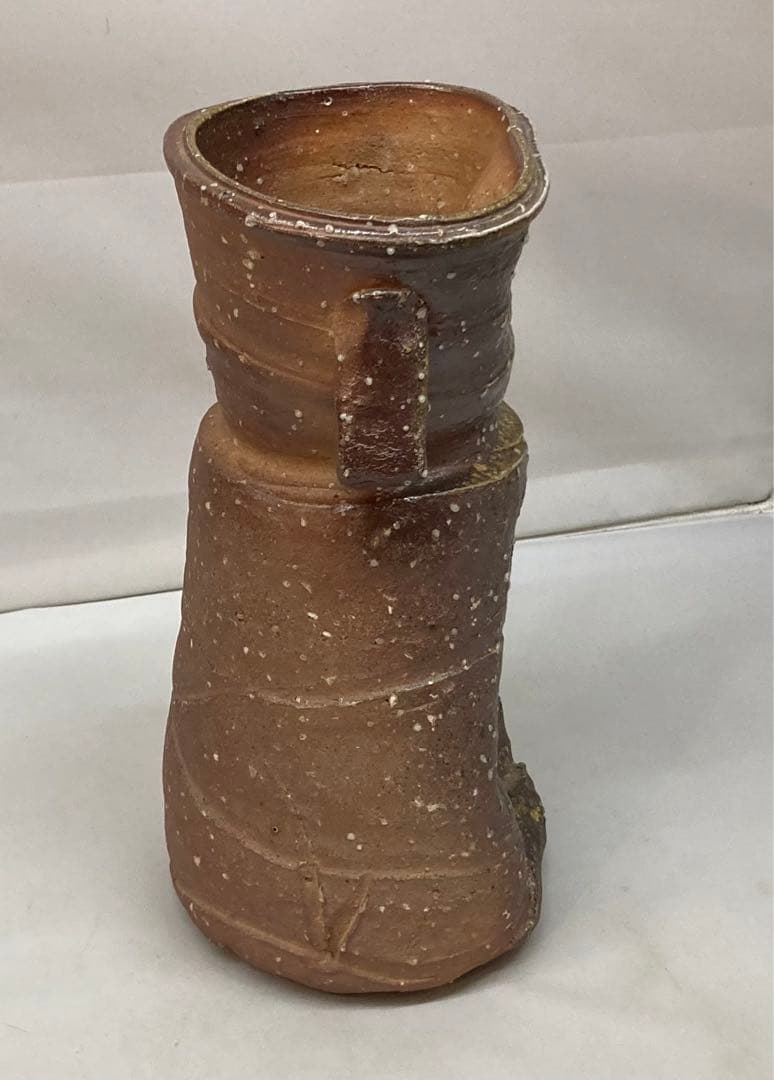 B30b「信楽花入」神山一陶作　共布共箱　宗陶窯　茶道具　花道具