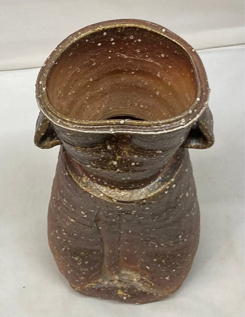 B30b「信楽花入」神山一陶作　共布共箱　宗陶窯　茶道具　花道具