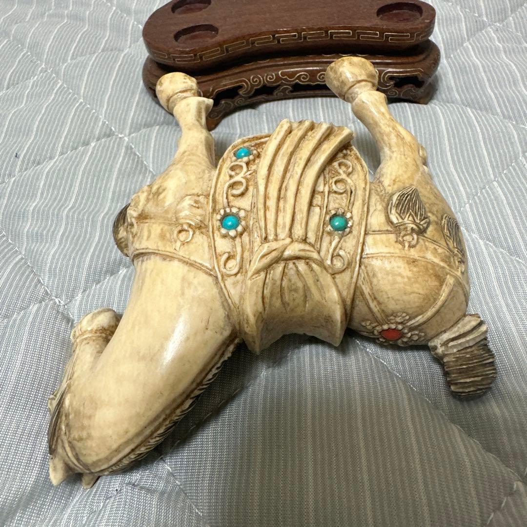 美品　馬　緑松石象嵌　装飾細密彫刻　縁起物　置物　時代物　古玩骨董品アンティーク