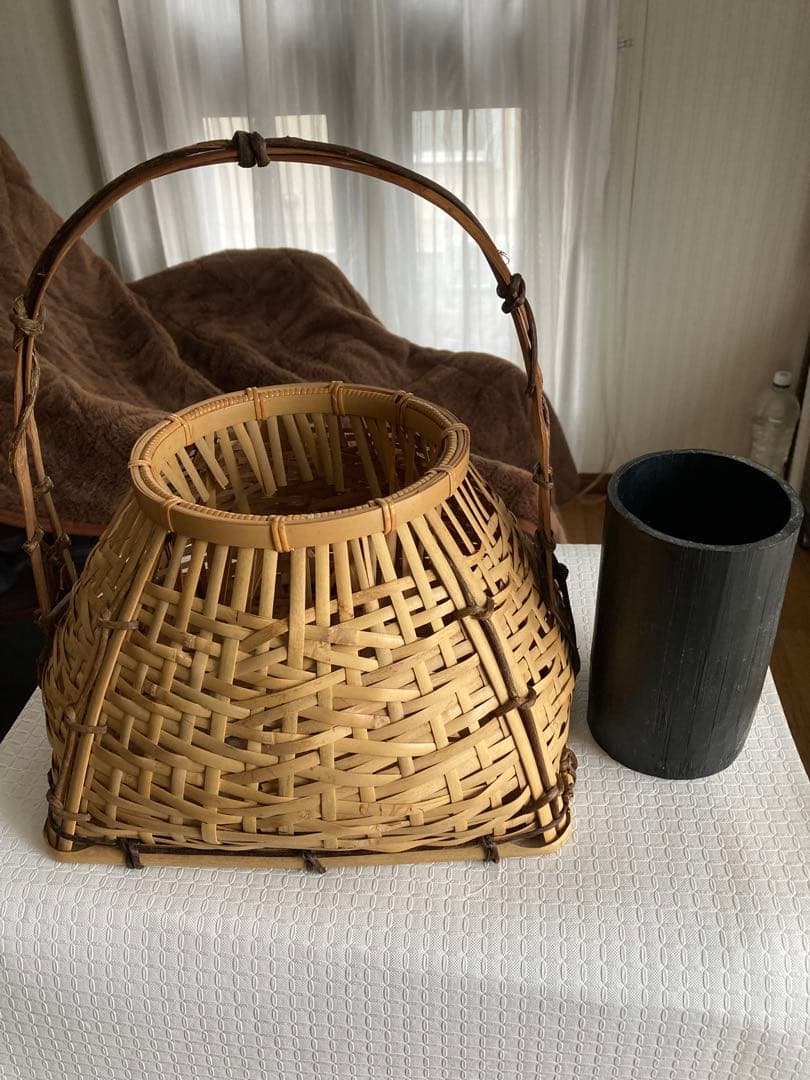 茶道具　花入　宗全籠　 栗田元竺造