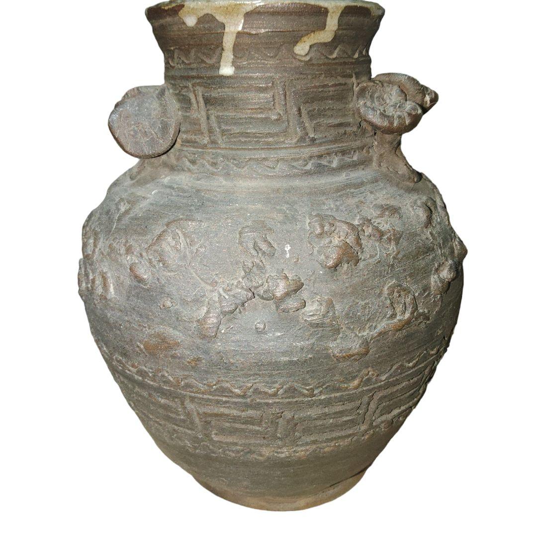 京焼　真清水蔵六　霊芝取手付花瓶　骨董品