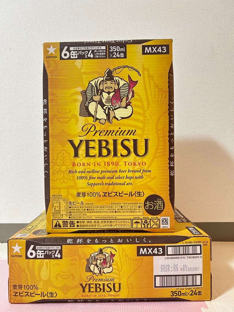 エビスビール350ml 2箱セット（計48缶） (9300/2箱)