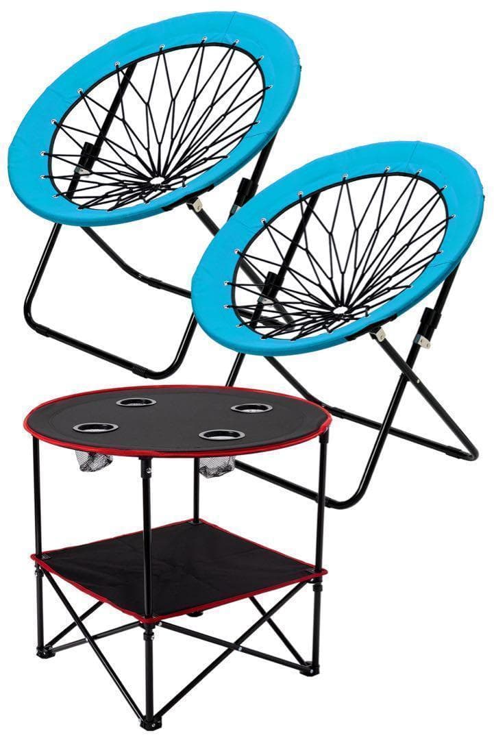 ハンモックチェア テーブル3点セット ブルー 無重力 アウトドア 2076