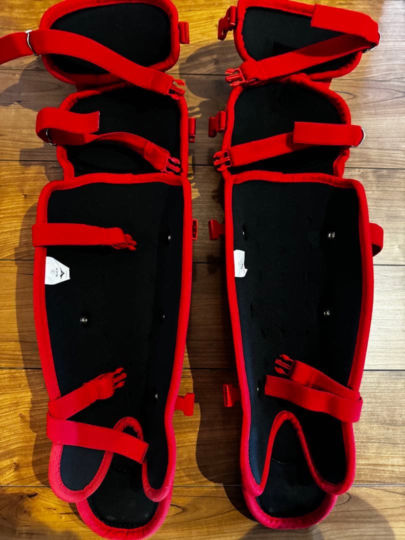 ミズノ　キャッチャー　プロテクター レッド 軟式　Lサイズ　一回使用　防具